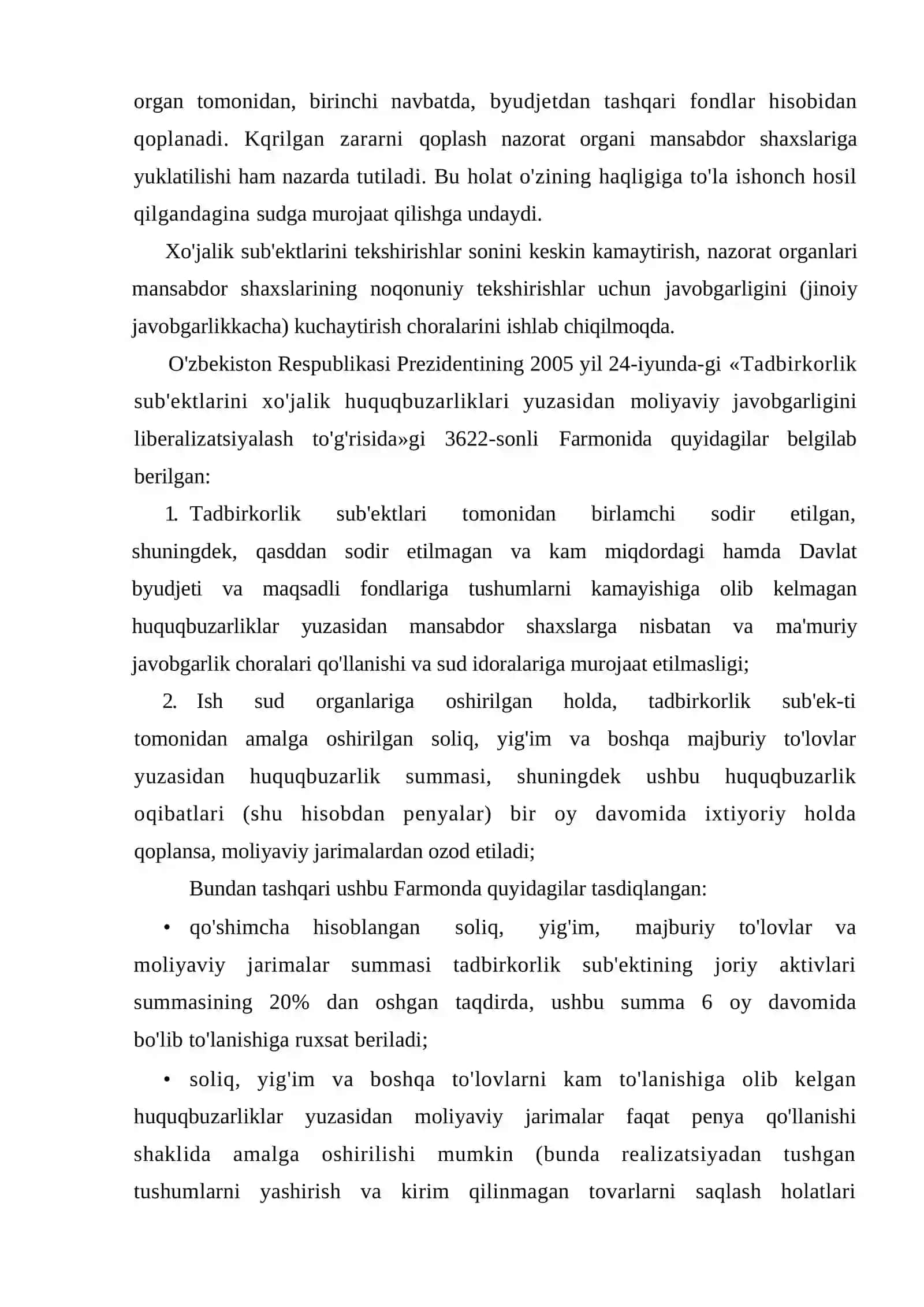 Soliq nazoratini erkinlashtirish va takomillashtirish masalalari 3