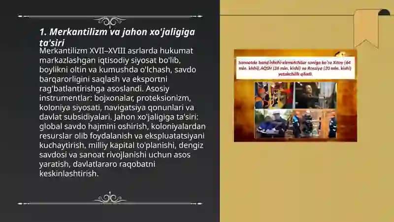 Merkantilizm va jahon xo'jaligiga ta'siri 3