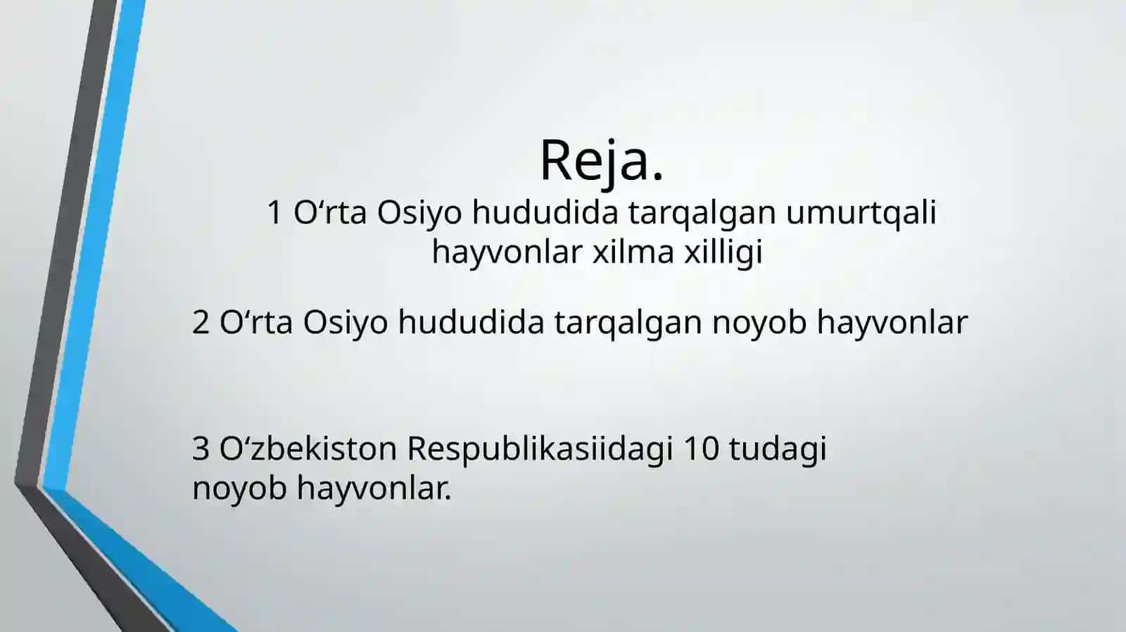 Oʻrta Osiyo umurtqalilar faunasining biologik xilmaxilligi va zoogeografiyasi 3