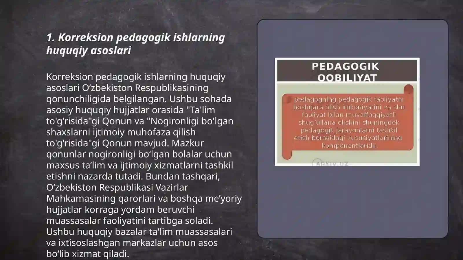 Korreksion pedagogik ishlarning huquqiy asoslari 3