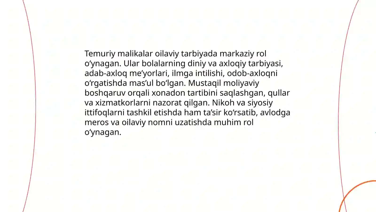 Temuriy malikalar va oilaviy tarbiyada ularning o‘rni 3