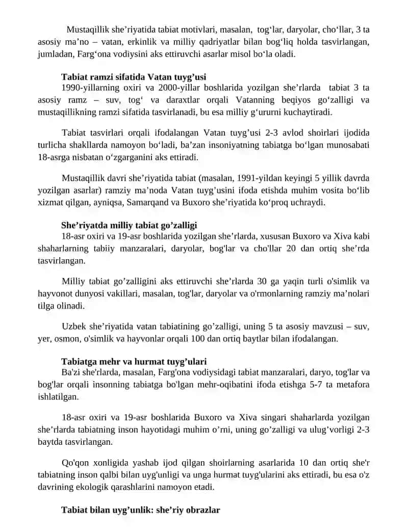 Mustaqillik davri lirikasida tabiat va inson munisabatlari tasviri 3