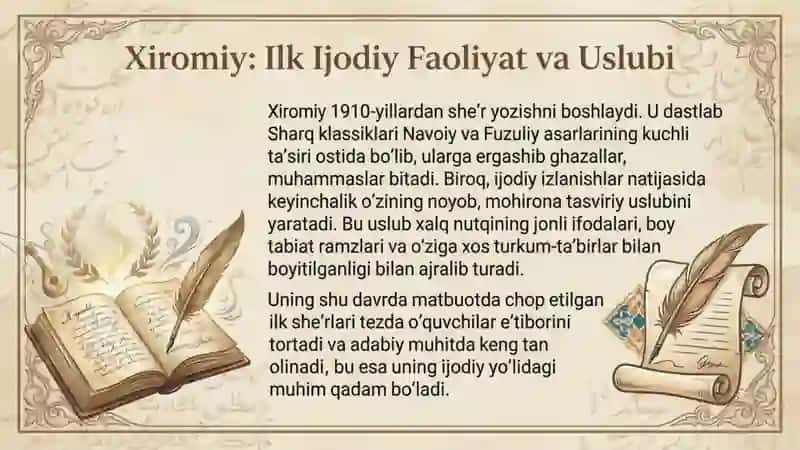 Xiromiy hayoti va ijodiy faoliyati 3