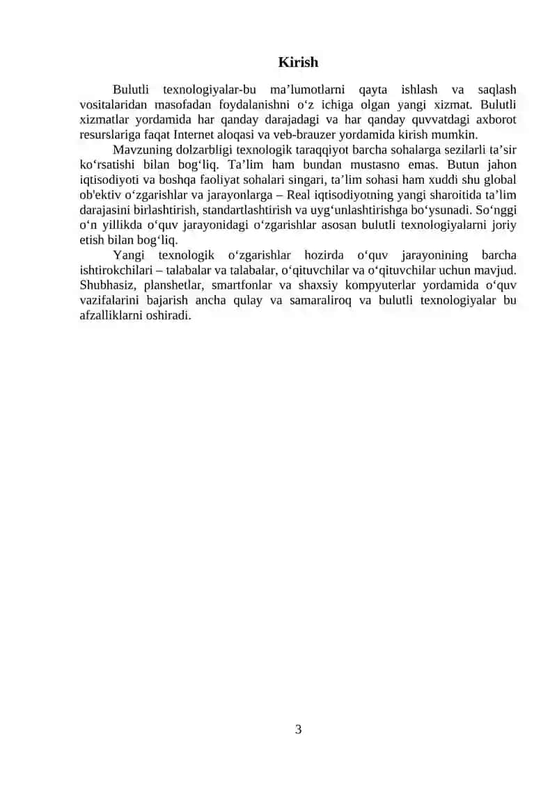 Bulutli Texnologiyalar Yordamida O’quv Ishlarini Tashkil Etish 3