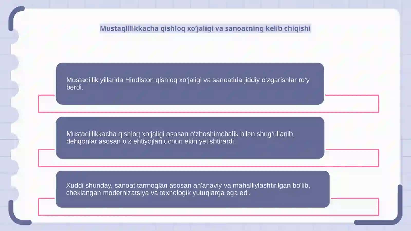 Mustaqillik yillarida qishloq xo’jaligi va sanoat sohasidagi o’zgarishlar 3