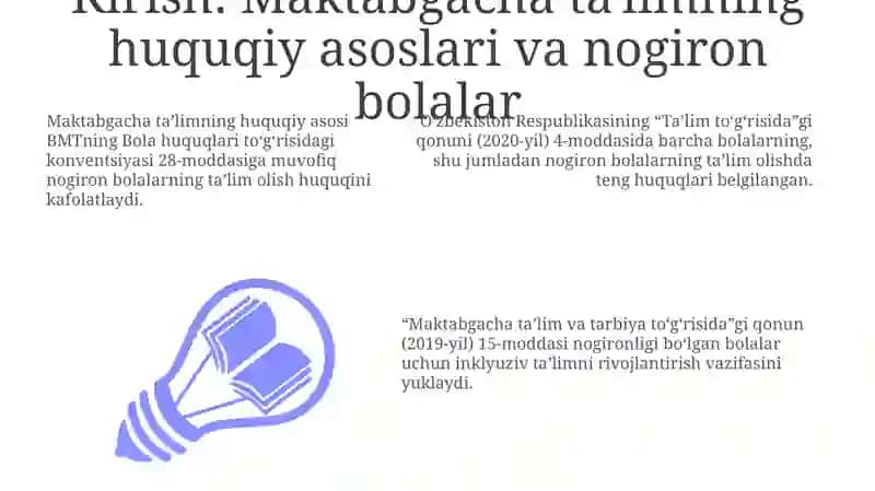 Nogiron bolalar uchun maktabgacha ta'limning huquqiy-me'yorlarining asosi 3