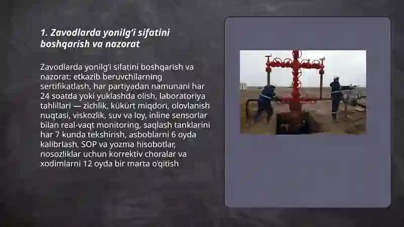 Zavodlarda yonilgʻi sifatini boshqarish va nazorat 3