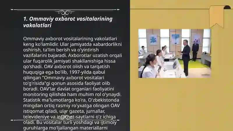 Ommaviy axborot vositalarining vakolatlari 3