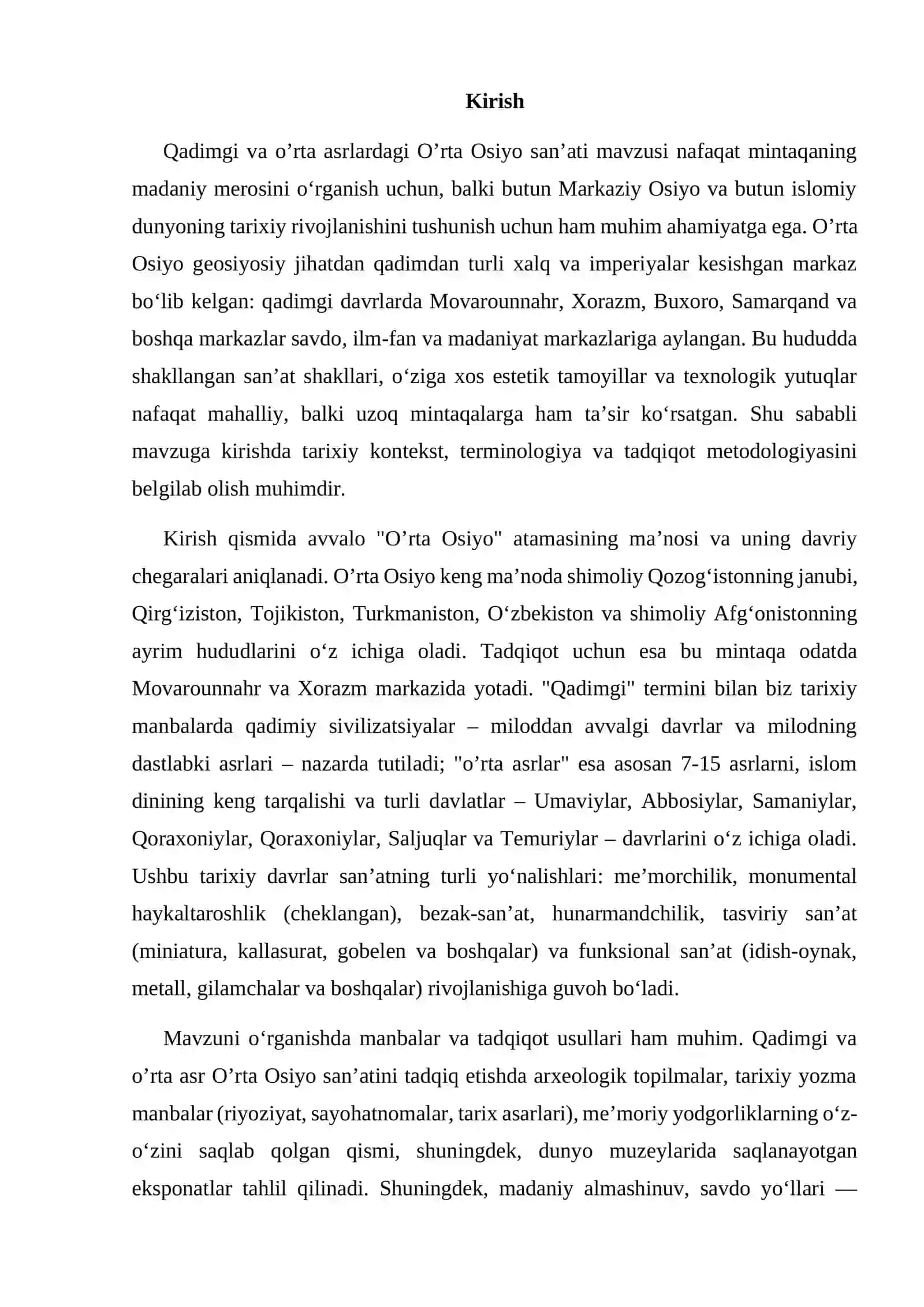 Qadimgi va o’rta asrlardagi o’rta osiyo sanati 3