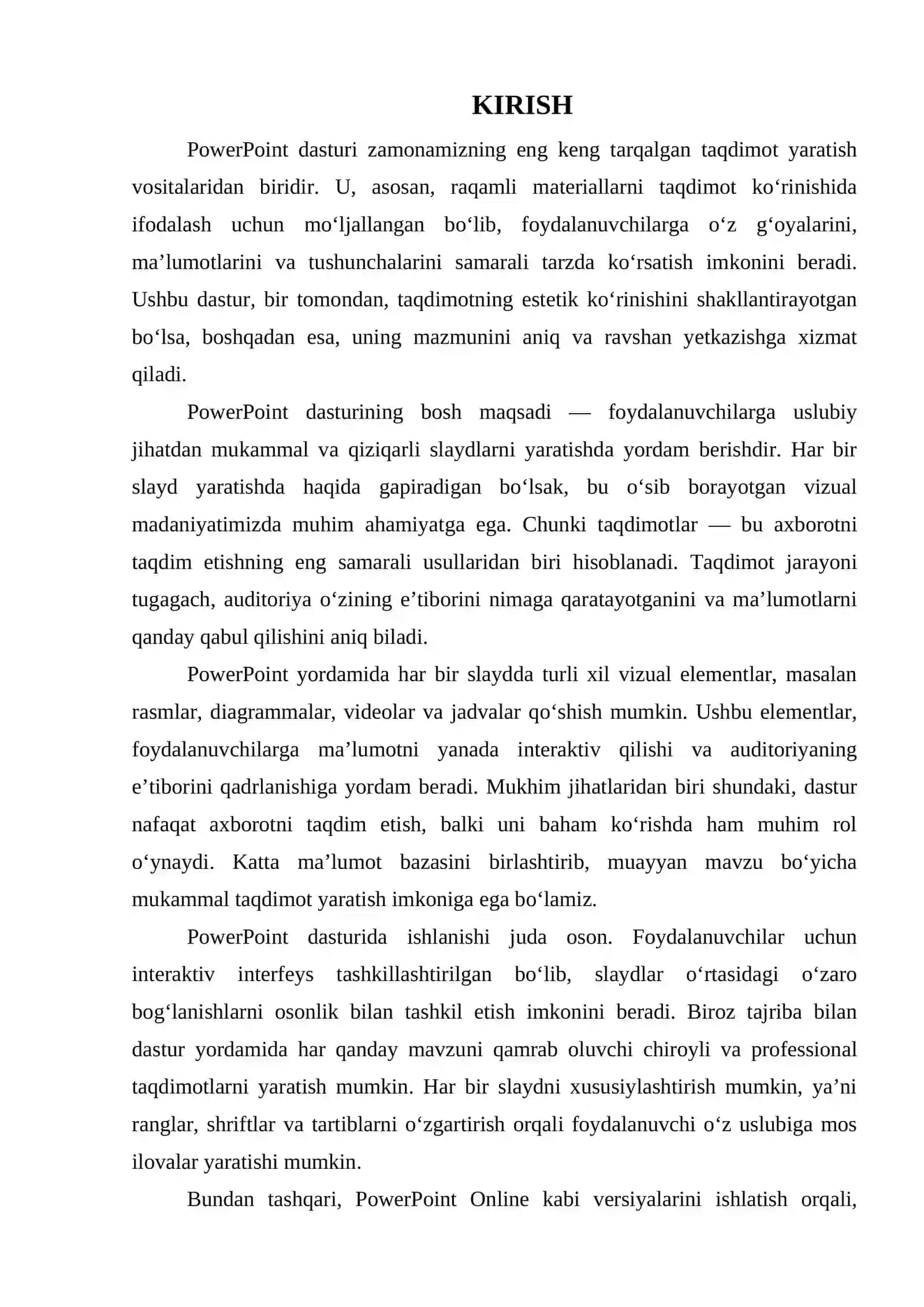 POWER POINT DASTURIDA SLAYD VA TAQDIMOTLAR YARATISH 3