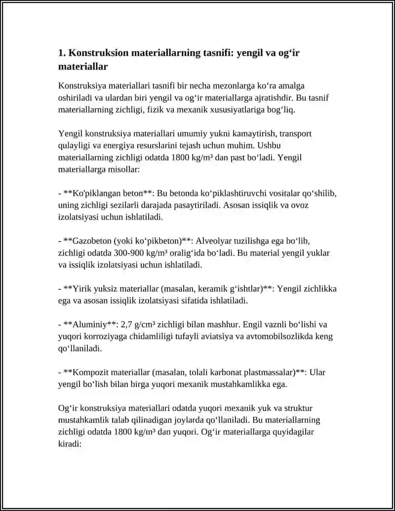 YENGIL VA OG'IR KONSTRUKSION MATERIALLAR 3