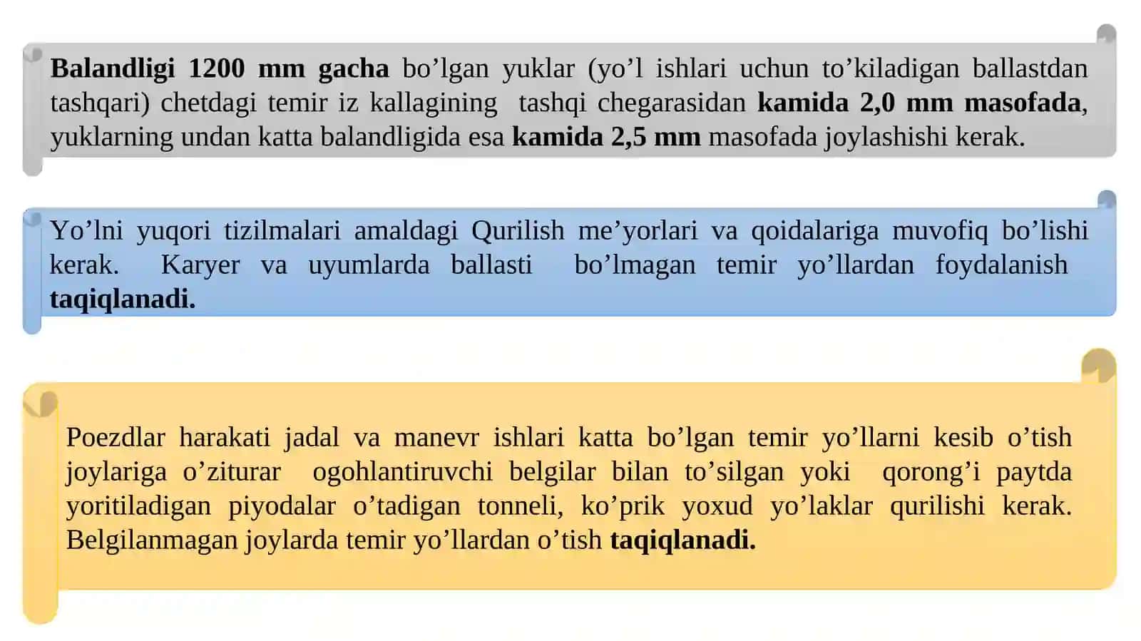 Poyezdning foydali massasi, temir yo‘lning yuk o‘tkazish qobiliyati va harakatlanuvchi sostav parkini 3