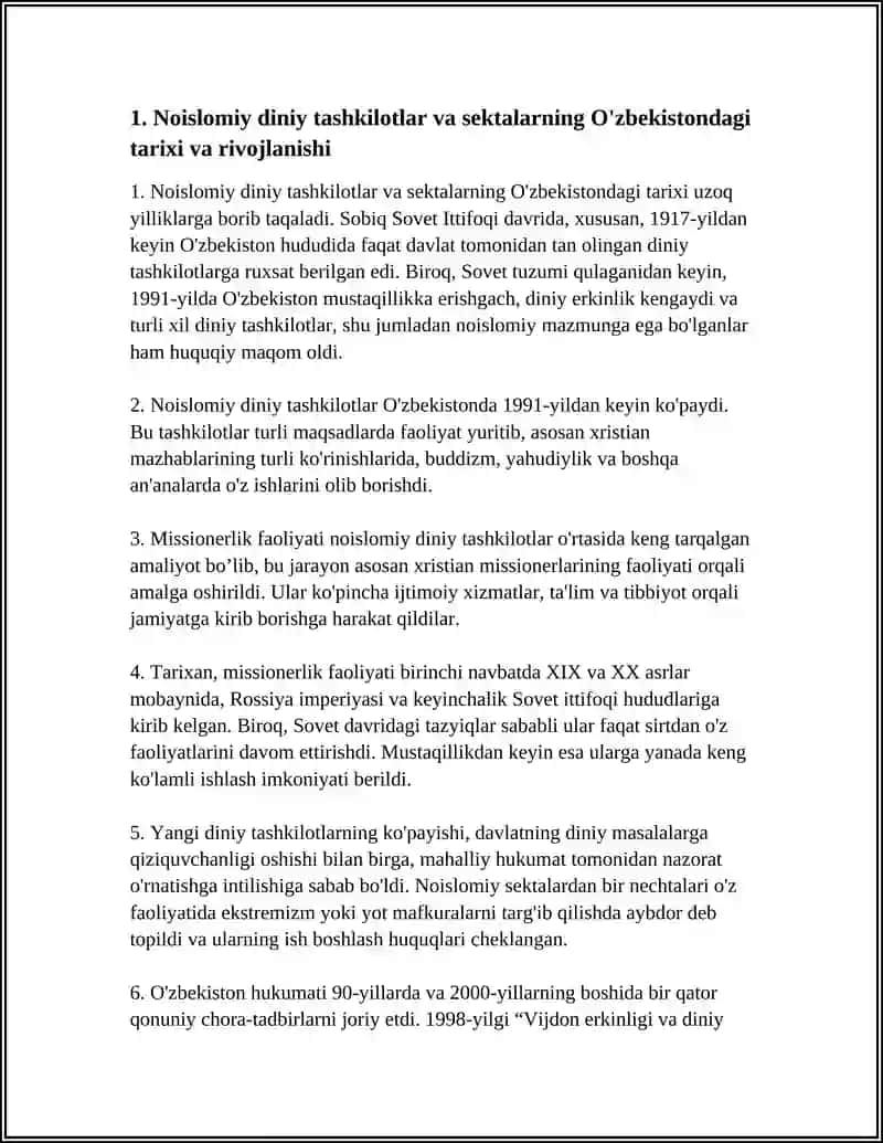 NOISLOMIY DINIY TASHKILOTLAR VA SEKTALARNING MISSIONERLIK FAOLIYATI 3