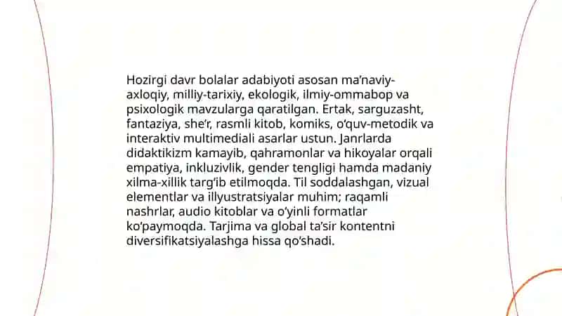 Hozirgi davr bolalar adabiyoti 3