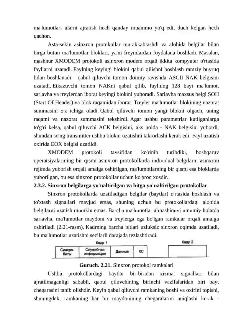Ma'lumotlar uzatish protokollari turlari 3
