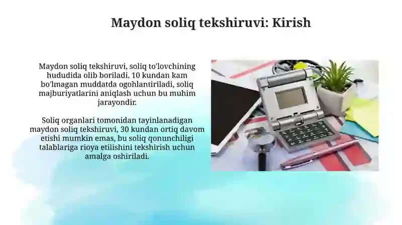 Maydon soliq tekshiruvi 3