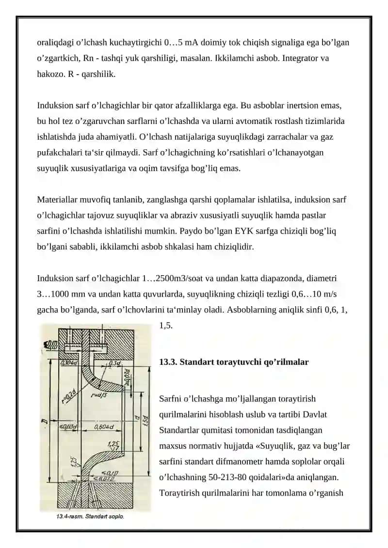 Induksion va o’zgaruvchan satxli sarf o’lchagichlar 3