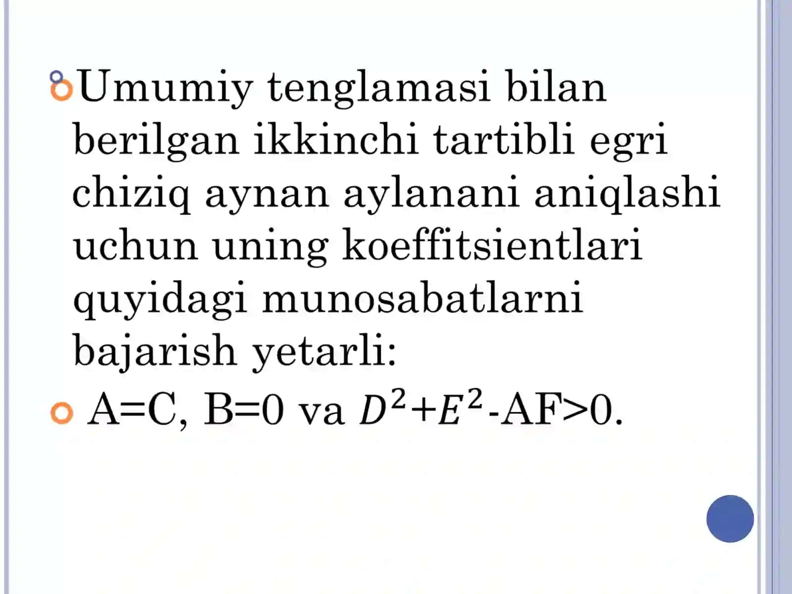 Ikkinchi tartibli egri chiziq 3