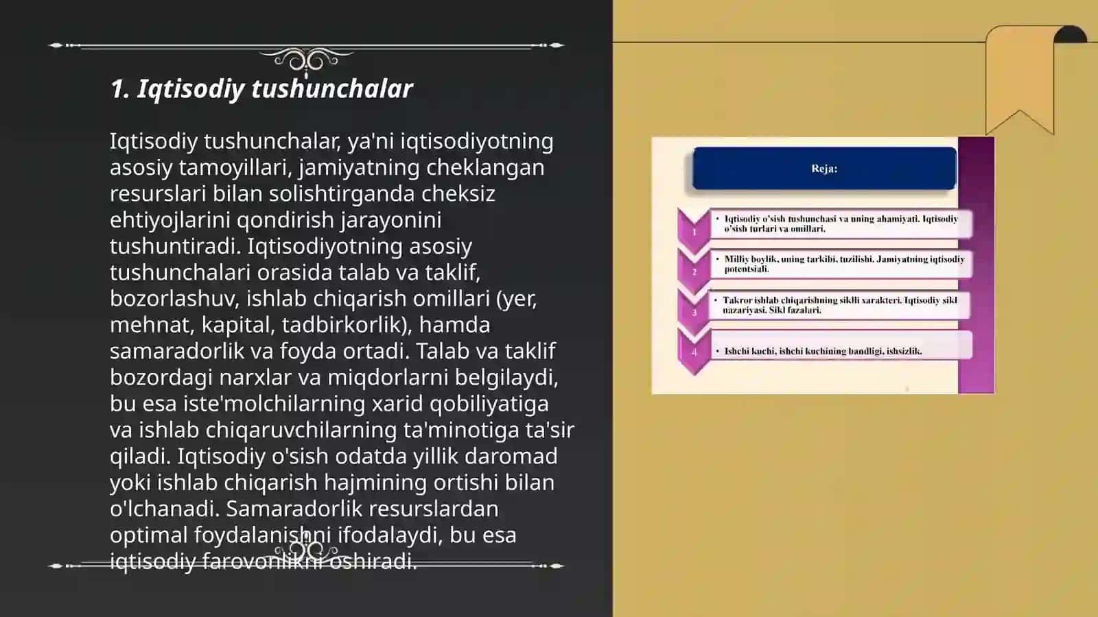 K Y N S-iqtisodiyotning mazmunini tushuntiring 3