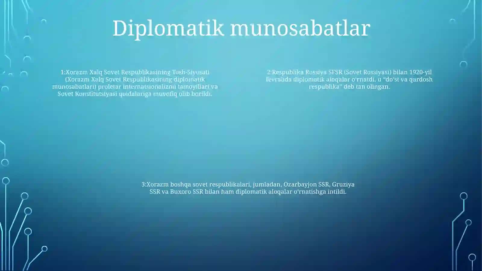 Xorazm Xalq Sovet RespublikasiningTashqiSiyosati 3