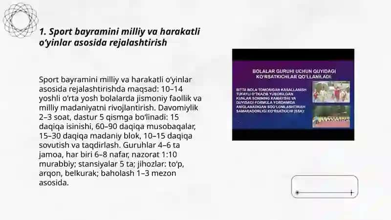 Sport bayramlari uchun milliy va harakatli o'yinlar 3