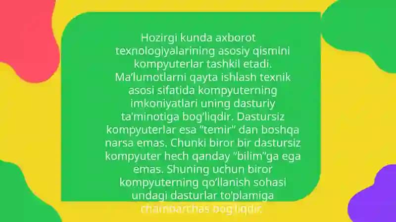 ZAMONAVIY AXBOROT TEXNOLOGIYALARI DASTURIY VOSITALARI 3