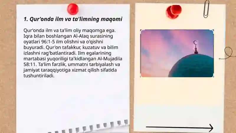 Islomda fan va ta'lim madaniyat va sanʼatga munosabat 3