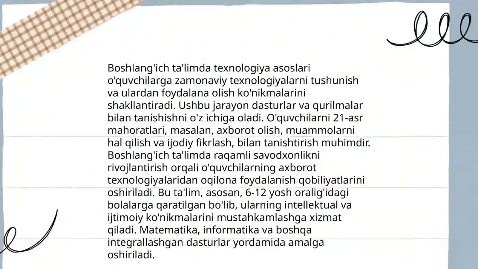 Boshlang'ich sinflarda texnologiya ta'limining mazmuni 3