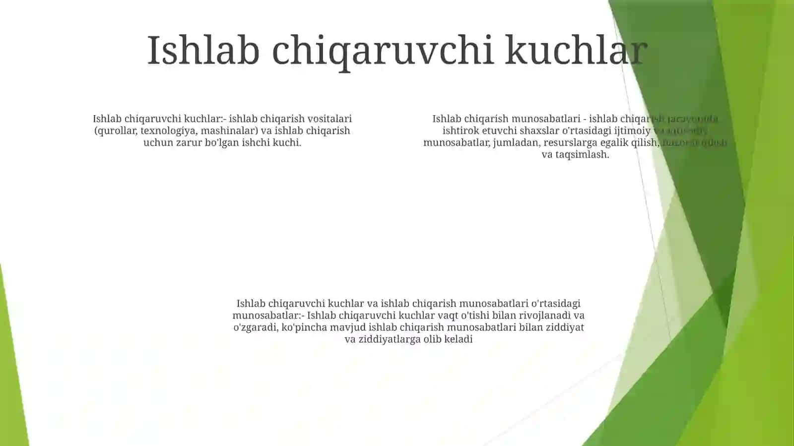 Ishlab Chiqaruvchi Kuchlar Va Ishlab Chiqarish Munosabatlari UlarOrtasidagiMunosabat 3