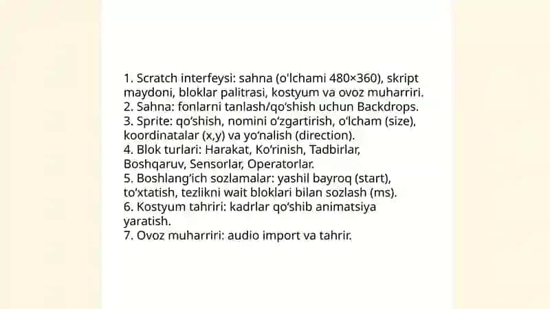 Scratch dasturida animatsiyalar yaratish 3