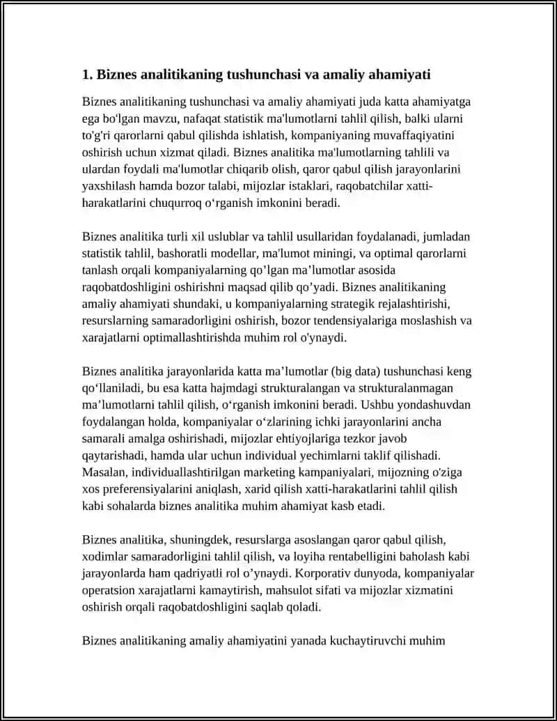 BIZNES ANALITIKANING AMALIYOTDAGI AHAMIYATI 3
