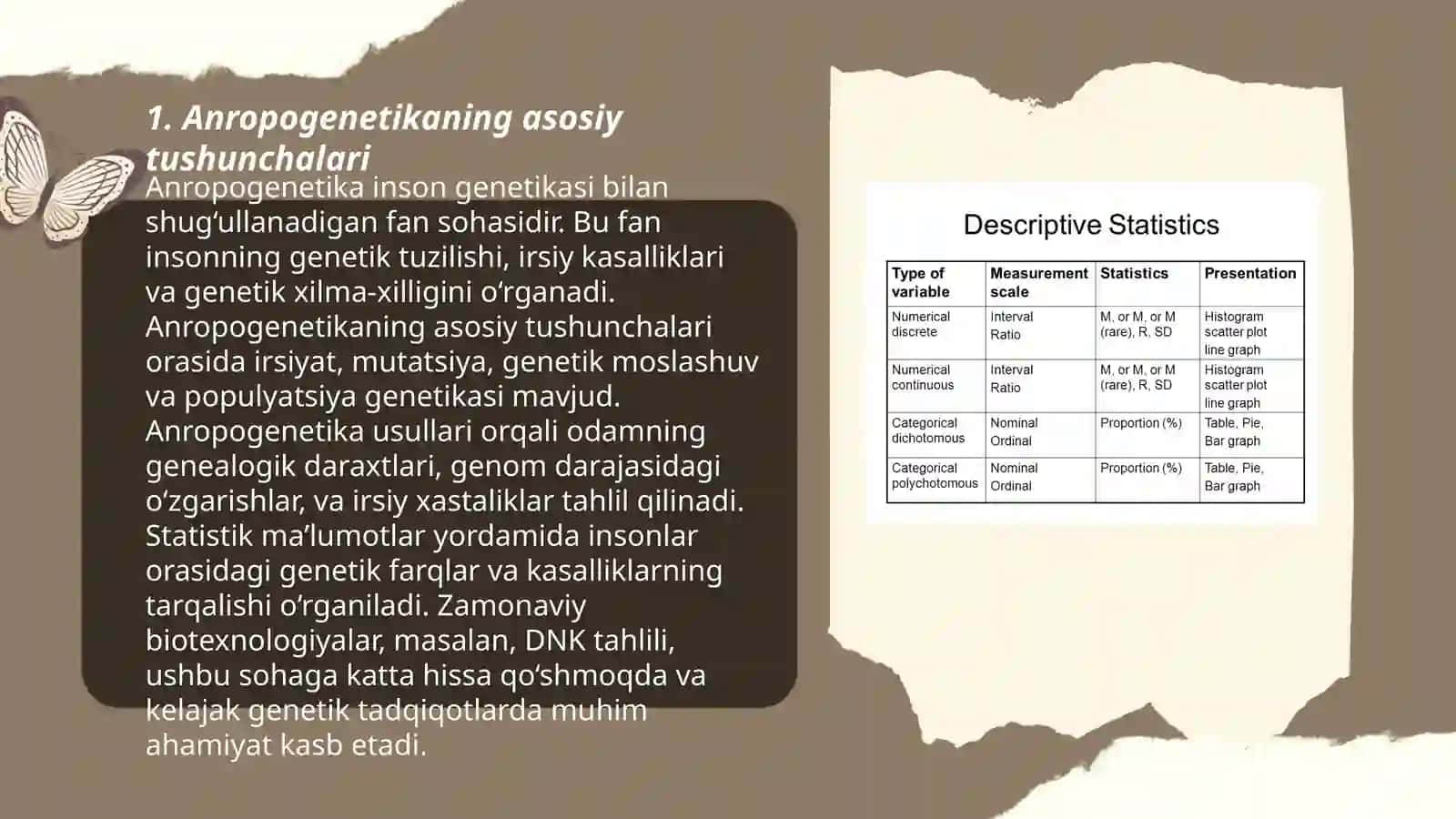 Anropogenetika usullari:populyatsion-statistik usul 3
