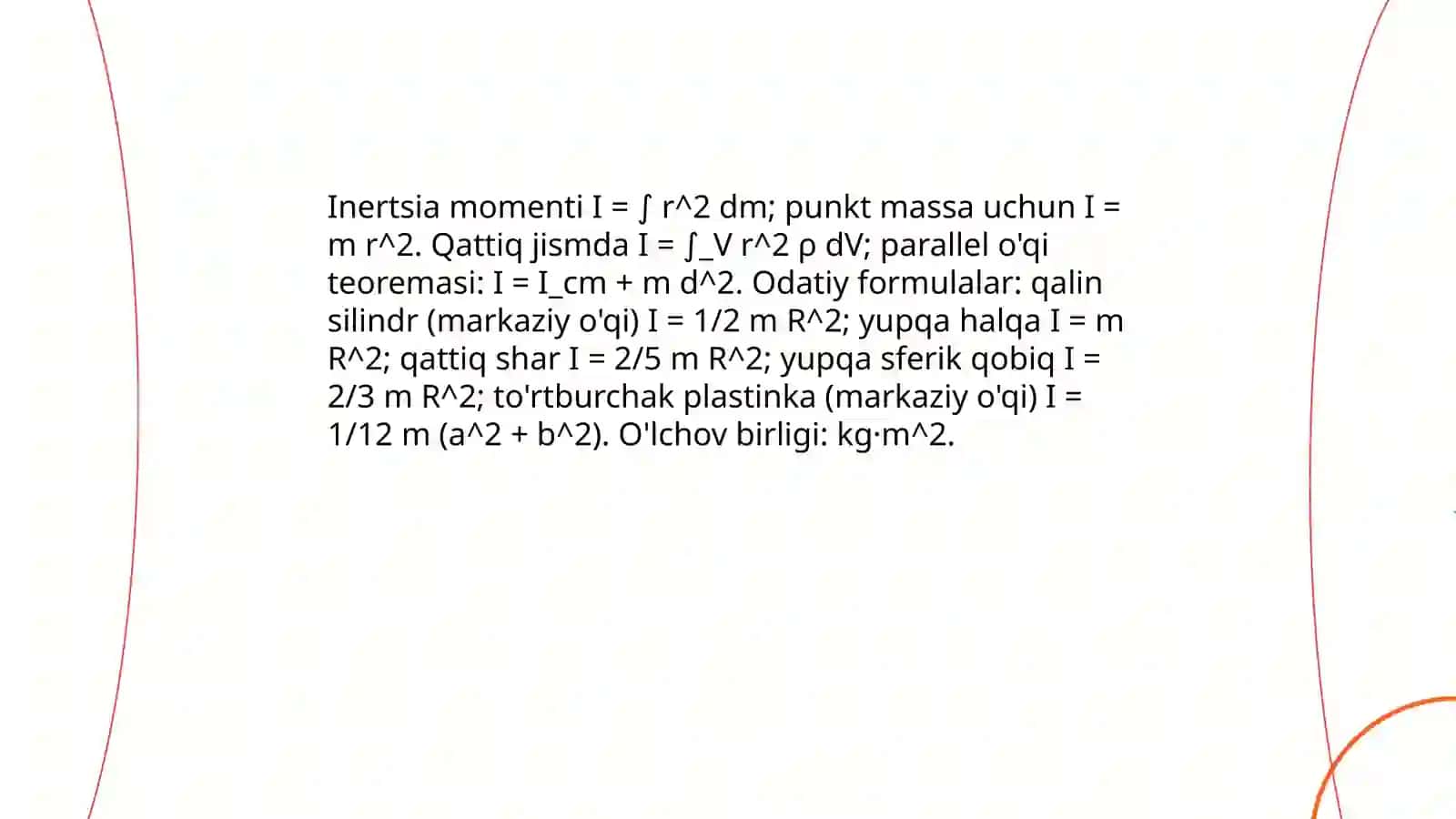 Qattiq jism aylanma harakat dinamikasi 3