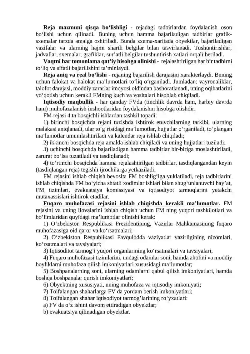 Fuqaro muhofazasi tadbirlarini rejalashtirish 3