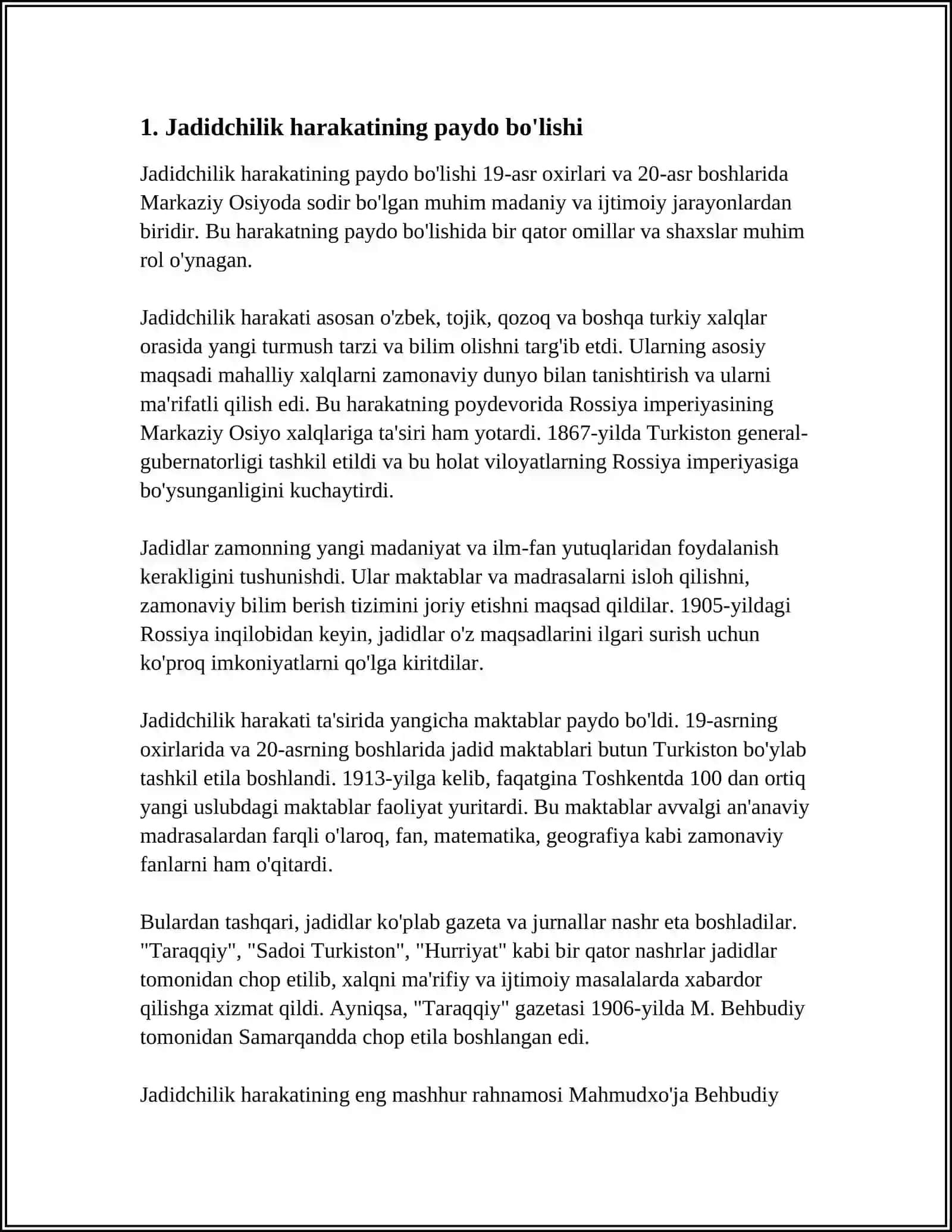 JADID MA'RIKATPARVARLARINING O'LKA IJTIMOIY HAYOTIDA TUTGAN O'RNI 3