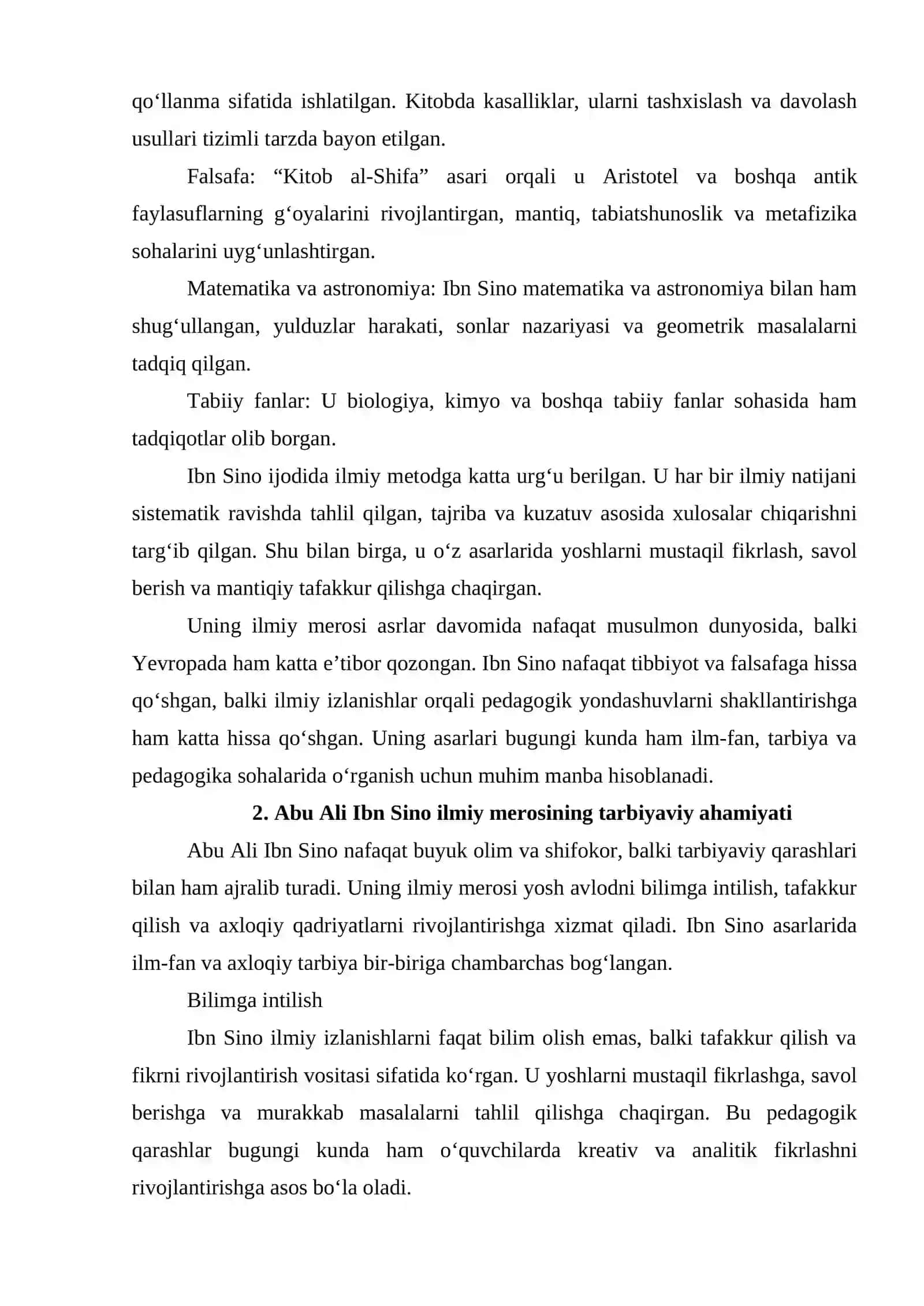 Abu Ali Ibn Sinoning pedagogik qarashlari 3