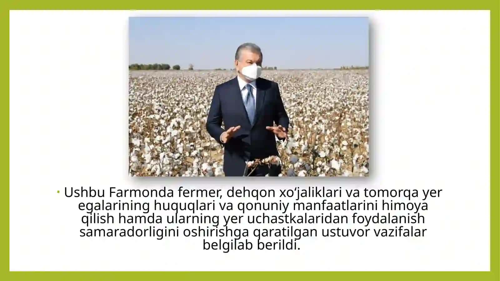 O'zbekistonda fermer va dehqon xo'jaliklarini rivojlantirish vazifalari va istiqbollari 3