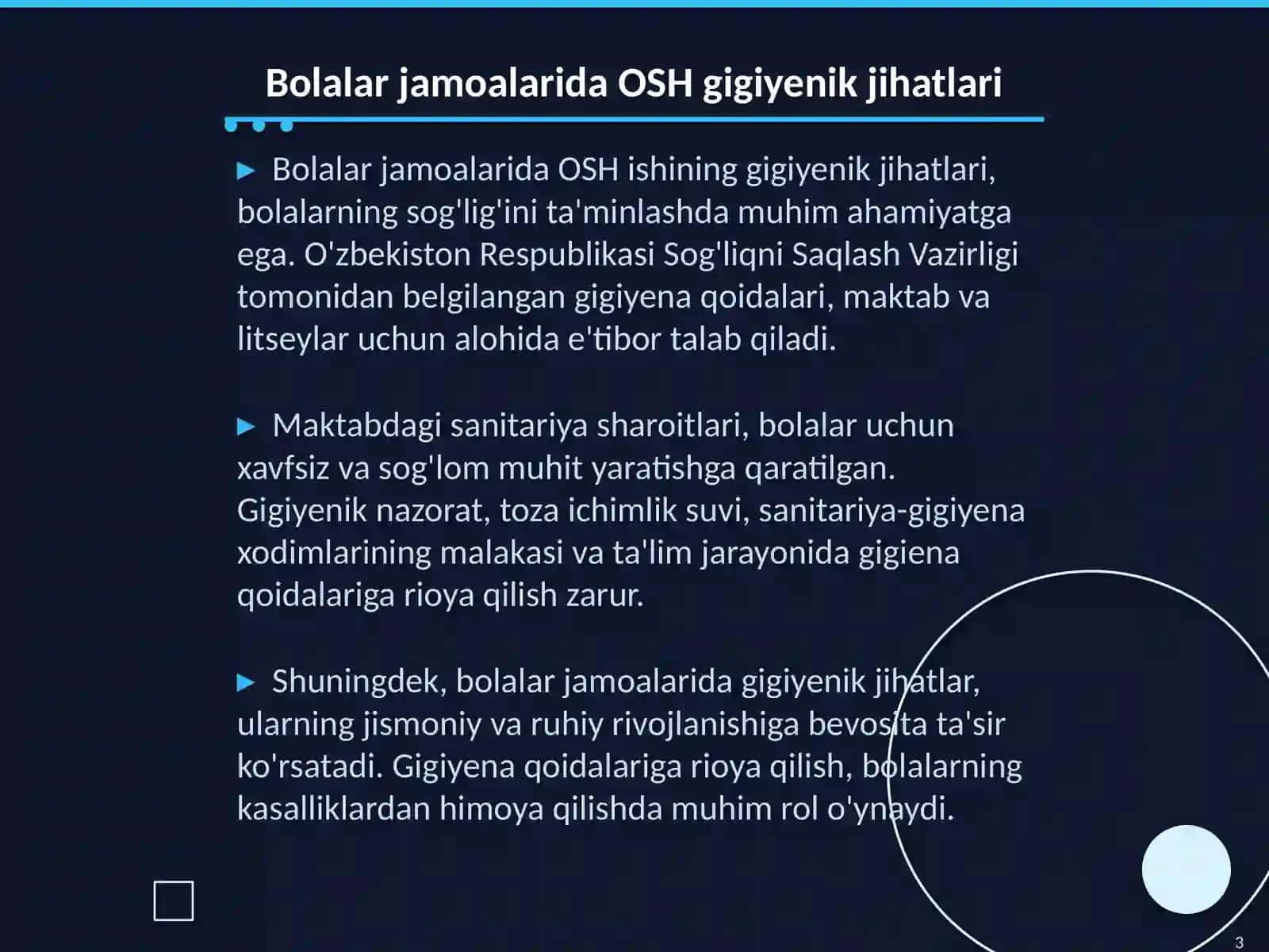 Bolalar jamoalarida OSH ishining gigiyenik jihatlari 3