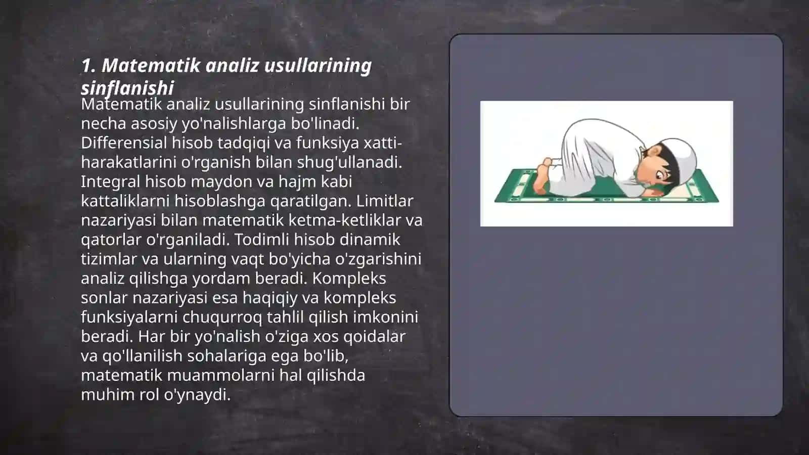Matematik analiz usullarining sinflanishi 3