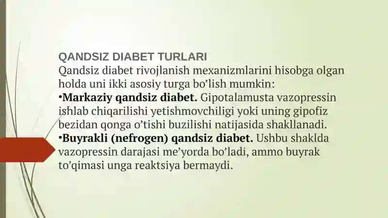 Qandsiz diabet yoki qandsiz siydik tanqisligi 3