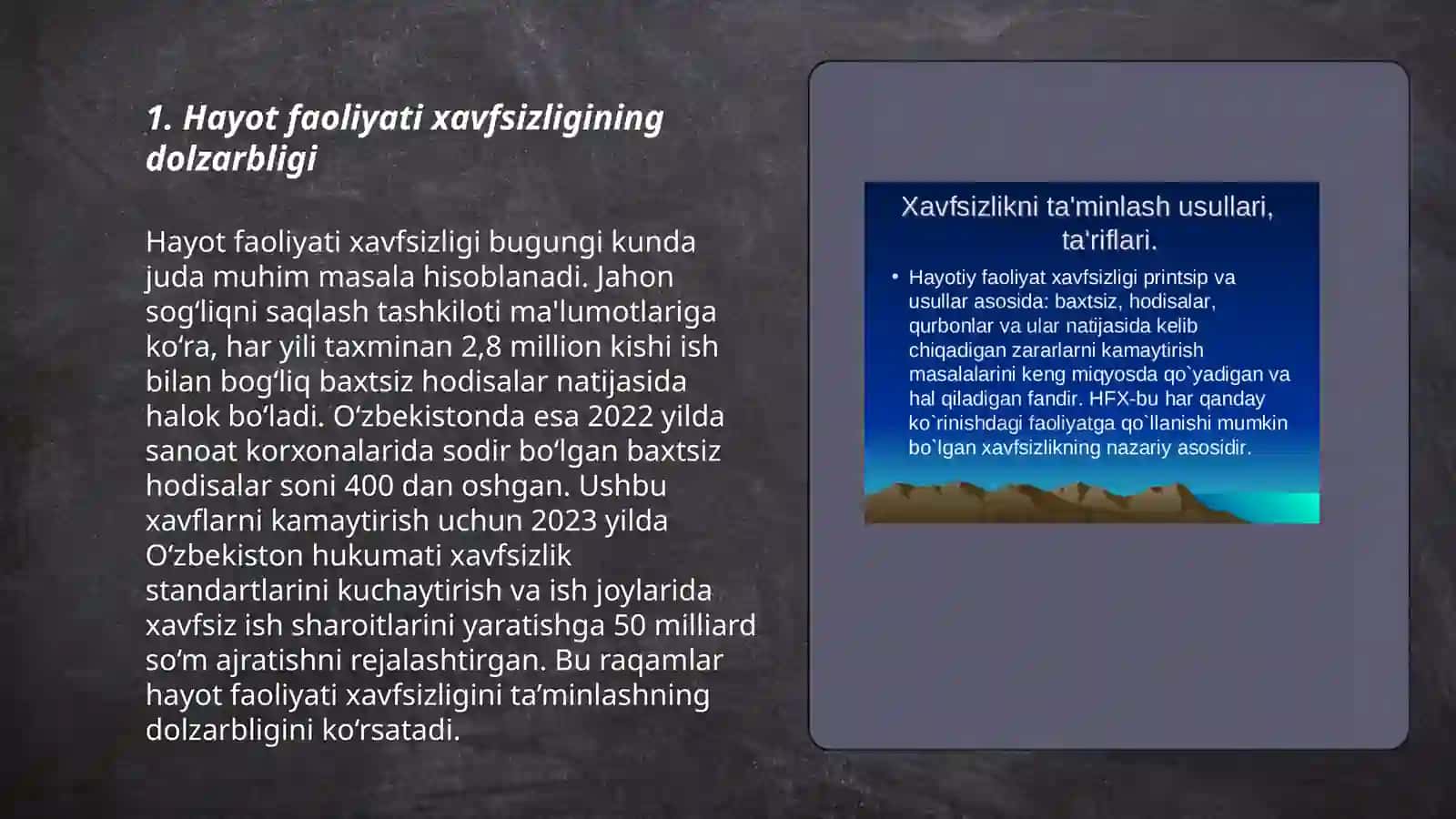 Hayot faoliyati xavfsizligi fanining bugungi kundagi ahamiyati 3