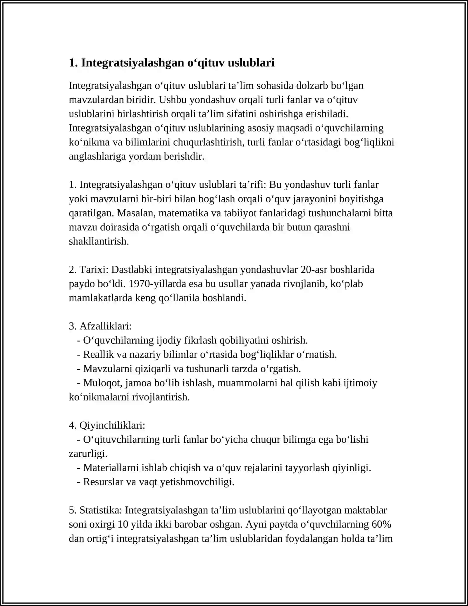 BOSHLANGʻICH SINF DARSLARINI INTEGRATSIYALASH 3