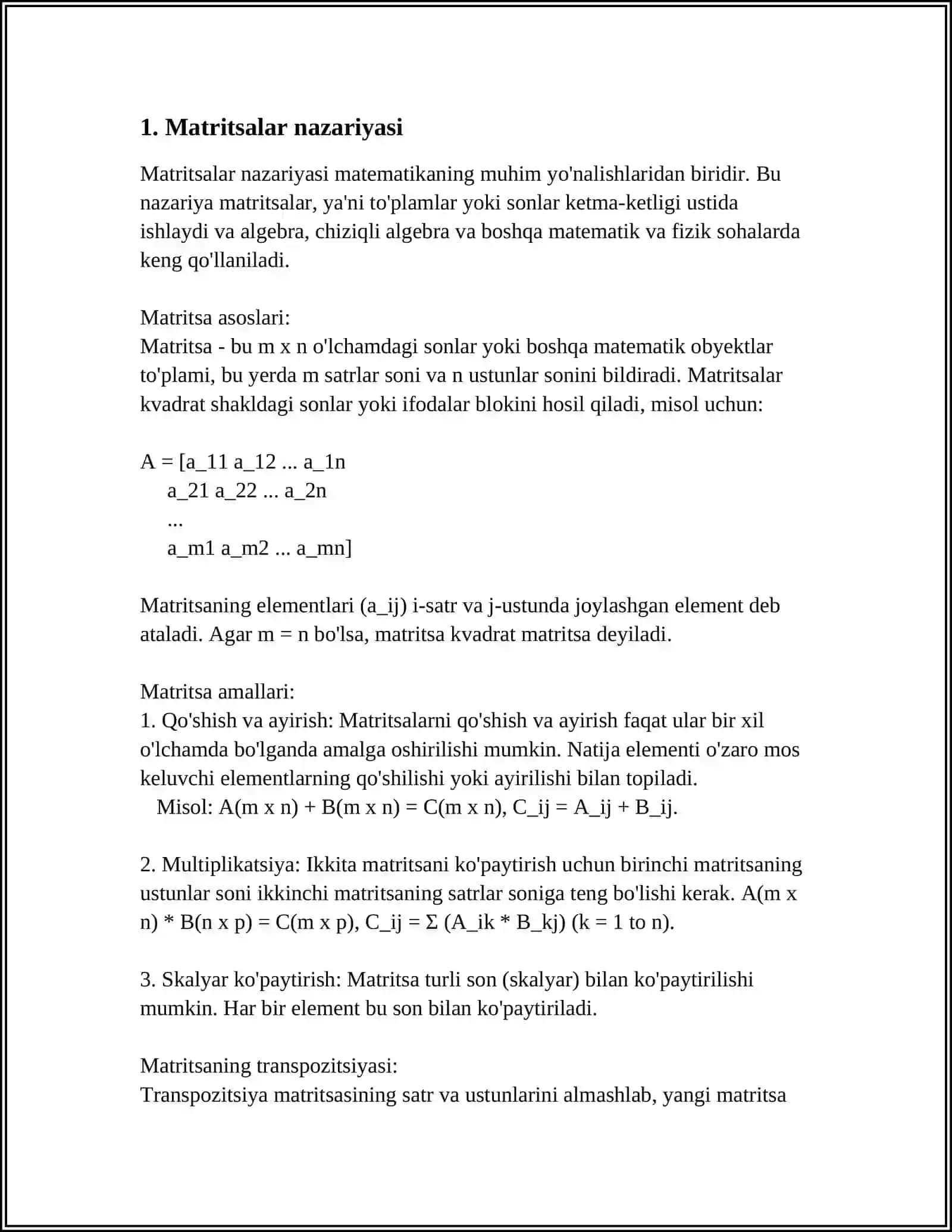 MS DASTURI ELEKTRON JADVALIDA CHIZIQLI ALGEBRAIK TENGLAMALAR SISTEMASINI YECHISH 3