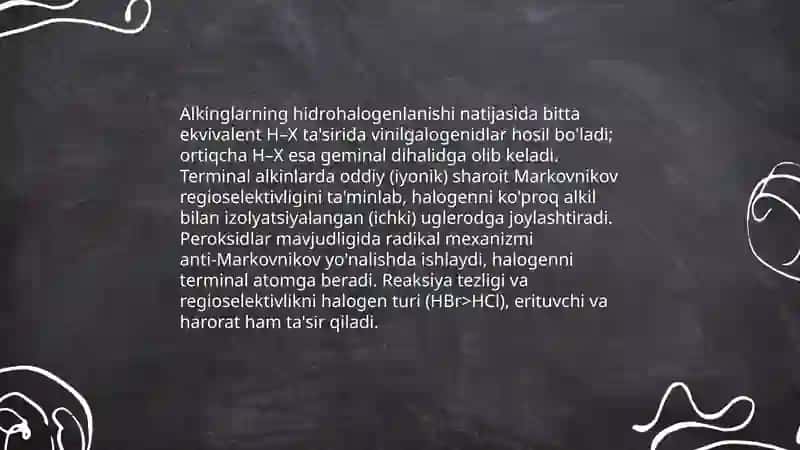 Vinil va allilgalogenidlar - olinishi, SN reaksiyalarida reaksion qobilyati 3