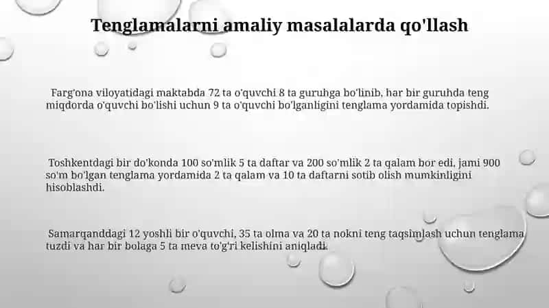 Boshlang'ich sinf o'quvchilarida tenglamalar yechish usullari 3