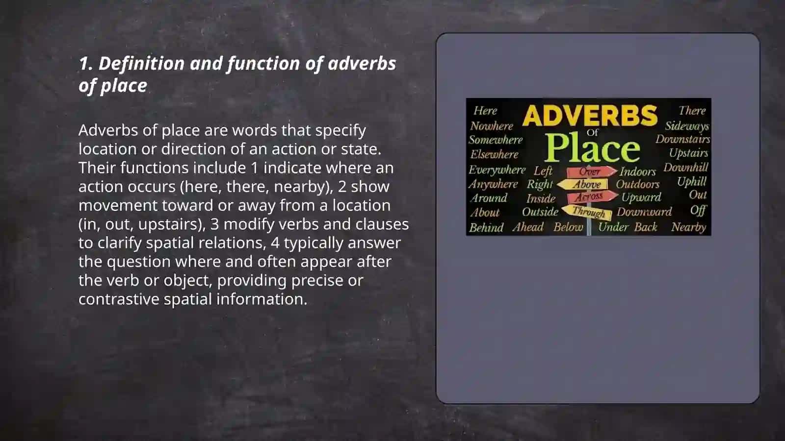 Adverbs of place 3