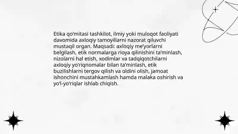 Etika qoʻmitasi va uning vazifasi 3