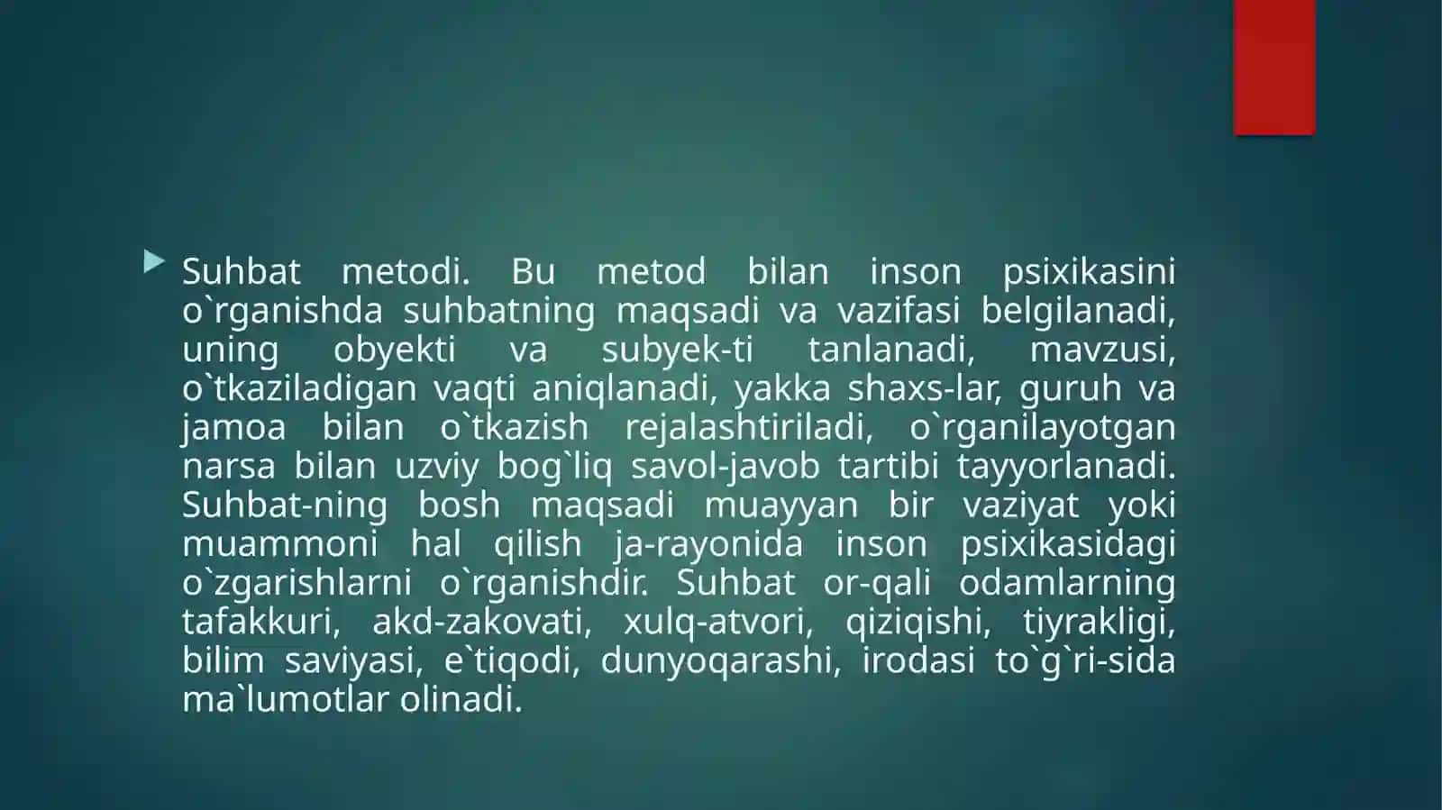 Psixologiya tatqiqot metotlari anketa suhbat 3