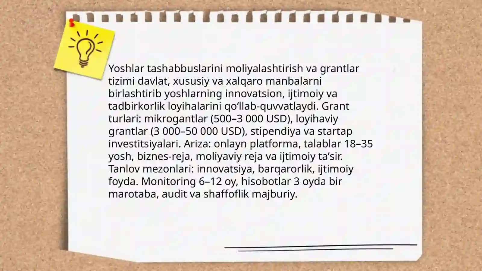 Yoshlar tashabbuslarini moliyalashtirish va grantlar tizimi 3