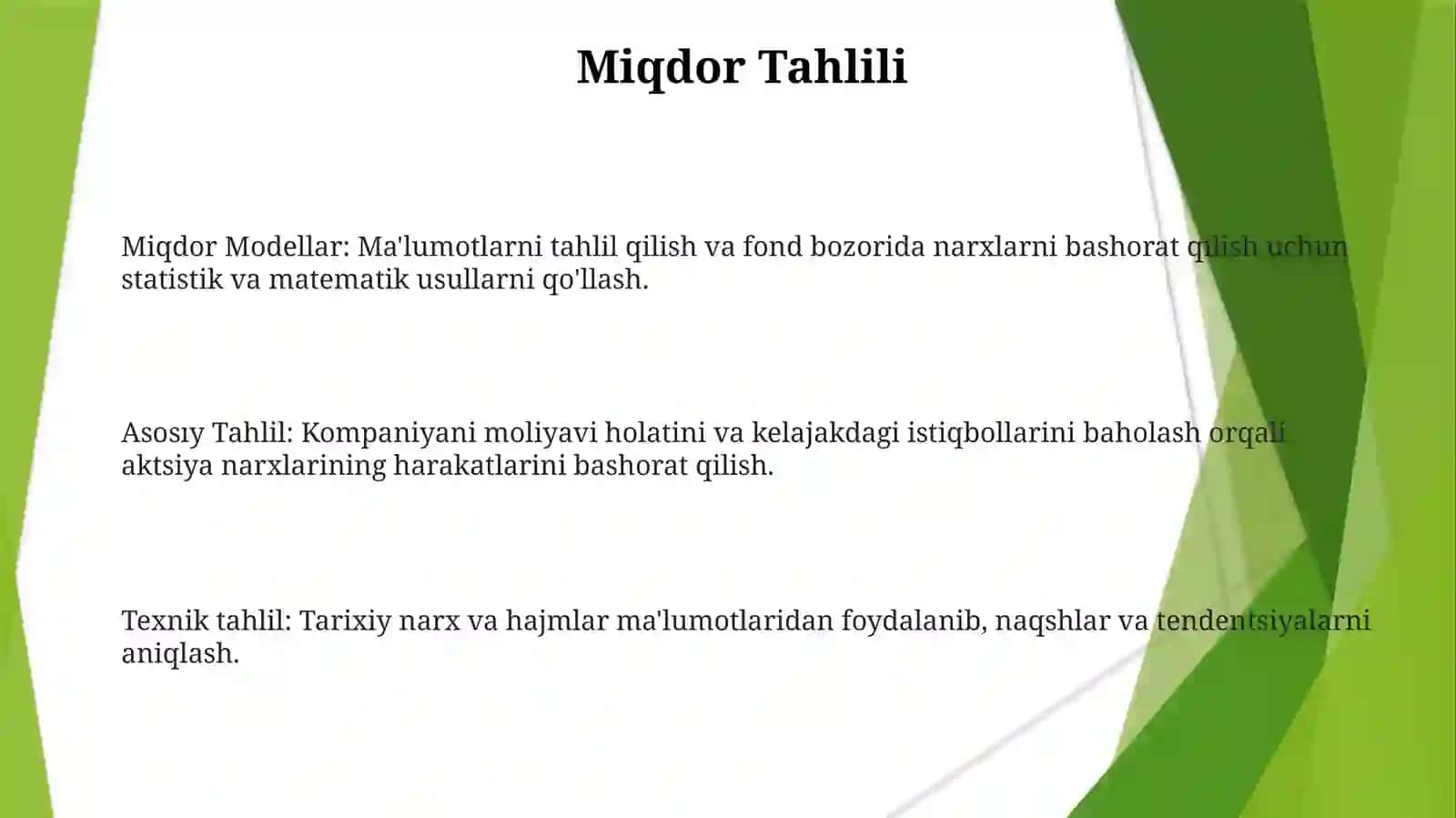 Aksiyanarxlarini prognozlash usullari 3